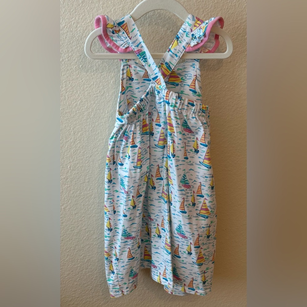 Sailboat Print Kids Dress - Picture 6 of 7